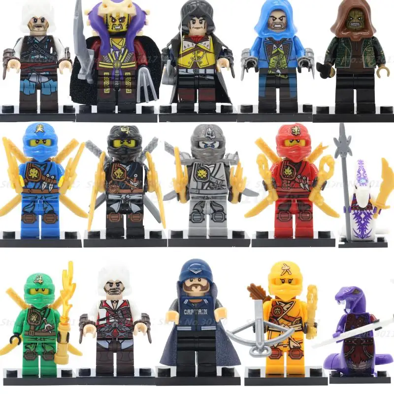 

POGO Superheroes Ninja DIY Model Single Sale Action Building Block Bricks Set Collection Educational Toys For Children Gifts