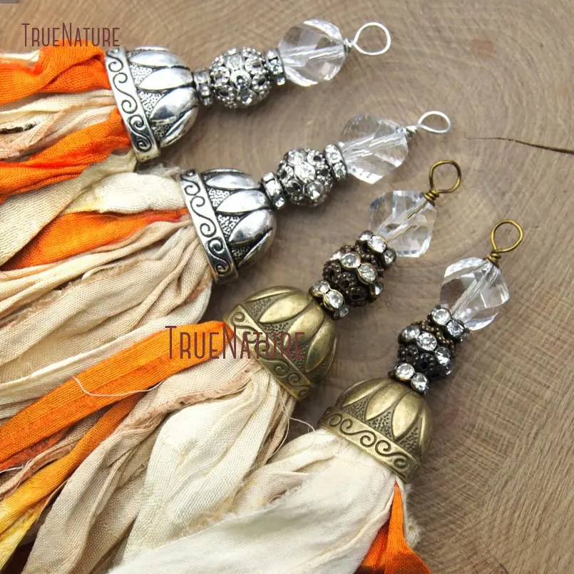 20180207-PM10536- Orange Shades Sari Silk Tassel Pendant_3