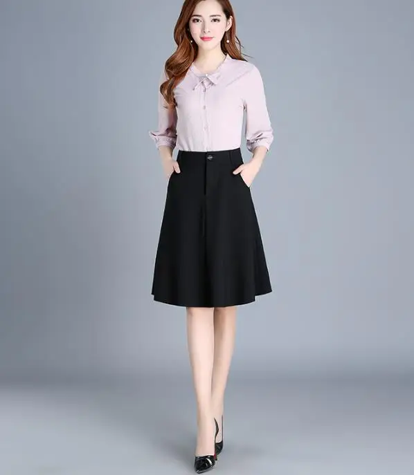 

Women's Black Skirt 2018 New Summer A Word Skirt Professional Skirt Plus Size M-4XL