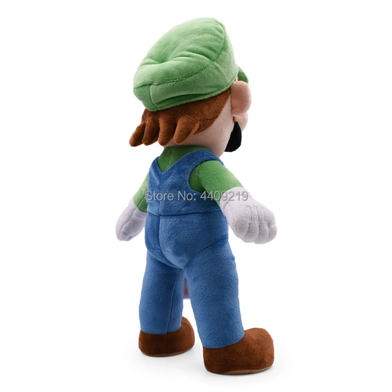 40CM Super Mario Bros Green Standing Luigi Plush Toy Soft Peluche Doll Kids