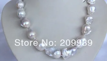 

huij 003397 stunning big baroque white keshi reborn freshwater pearl necklace