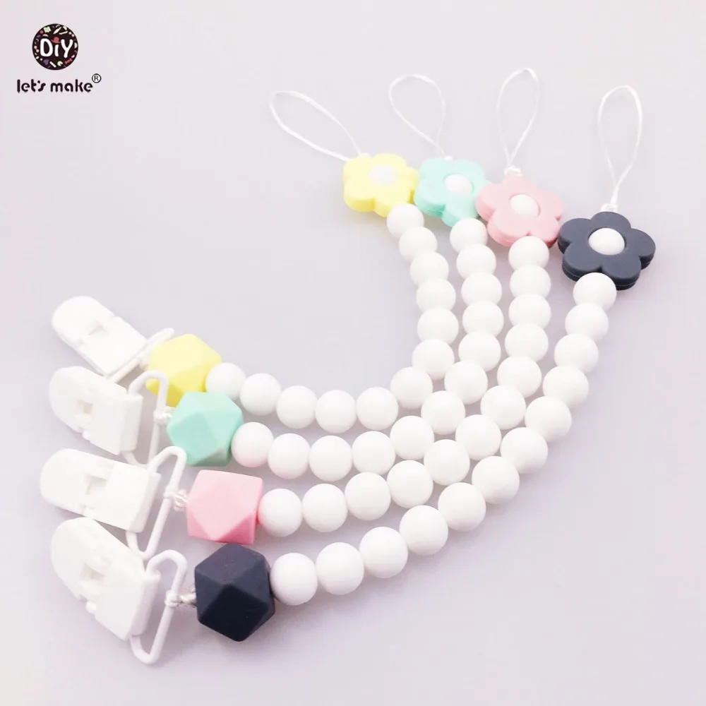 Let's Make Silicone Beads Pacifier Clip Pram Toy Nursing Accessories
