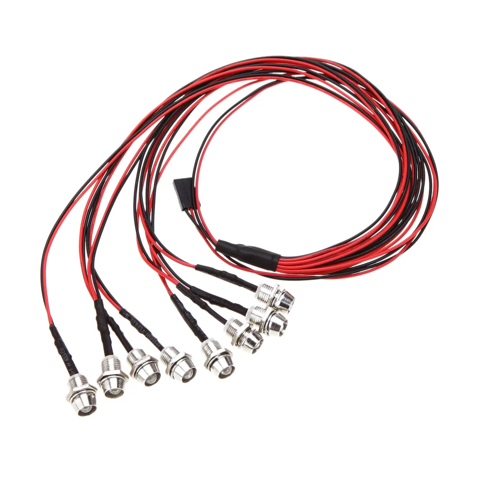 

GoolRC Camera Drone Accessories 8 LED Upgrade Parts 5mm White Color Red Color LED Light Set for RC Cars