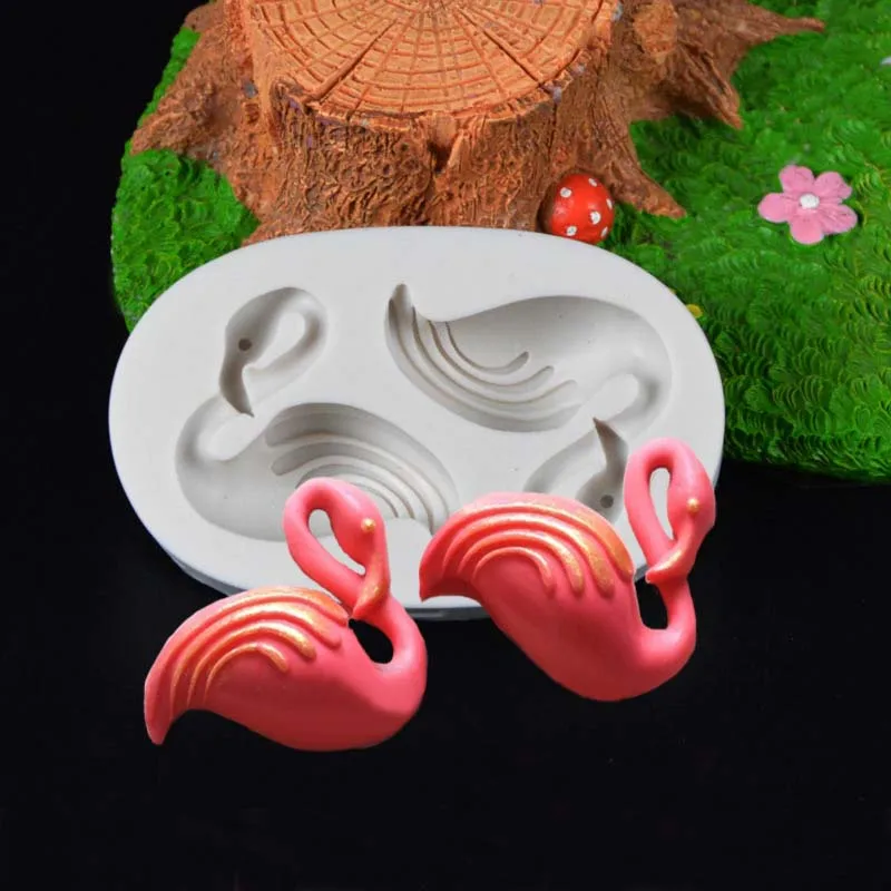 2шт 3D птицы фламинго черепаха силиконовая форма, лист форма для тортов, фондана форма для украшения торта инструмент Шоколад Мыло Форма для выпечки