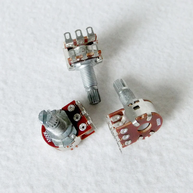 

Free Shipping guitar parts 3pcs A500K Blend Balance Bass Pots 500K Balance-Blend Audio Potentiometers