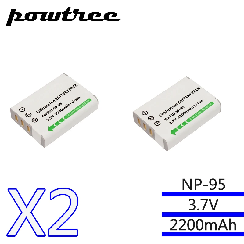 2Packs 3.7V 2200mAh Li ion Camera battery for Fujifilm FinePix