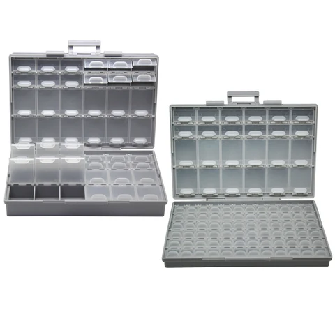 Caixas de Armazenamento Caixa de Ferramentas Boxall96 + Boxall48 Aidetek Eletrônica Organizadores Smt Resistor Capacitor Gabinete Plásticos 2 Pçs Smd