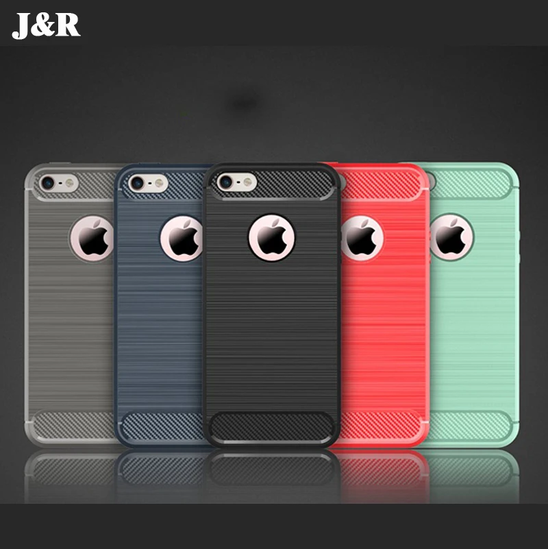 J & R чехол для iPhone X 5 6 7 8 Plus роскошный углеродное волокно силиконовый мягкий ТПУ