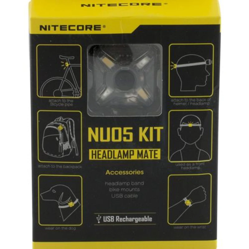

NITECORE led strip NU05 KIT 35 Lumen headlamp USB RechargeableWhite/Red Light High Performance 4xLEDs Lightweight portable