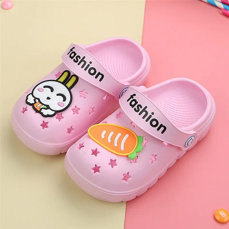 2019 Summer Children's Shoes Baby Slippers Cartoon Dog Indoor Anti-skid Boys And Girls Baby Rabbit Slippers Children Beach Shoes