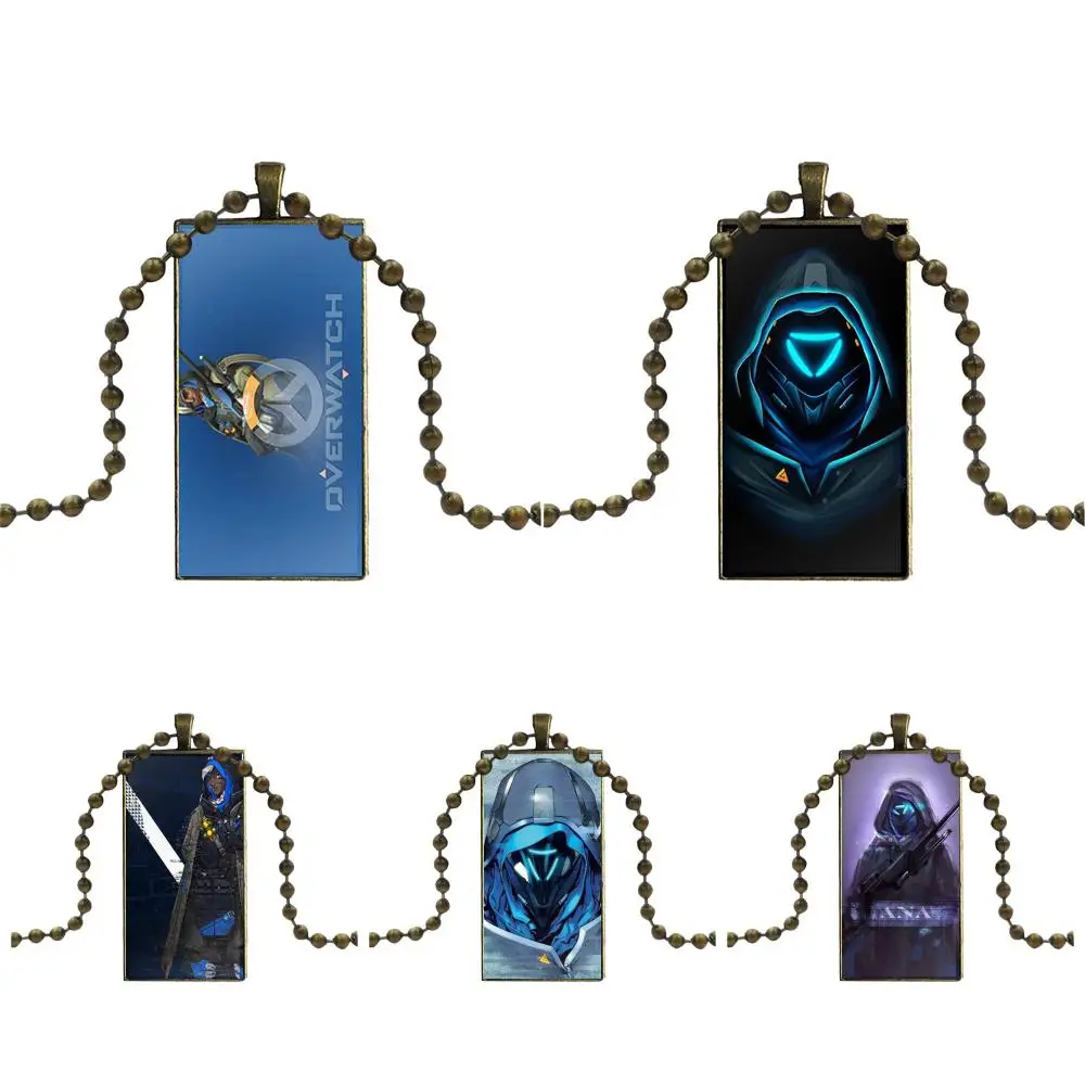 

For Girls Gifts Ow Overwatch Character Hero Ana Fashion Necklace Handmade Rectangle Shape Choker Necklace Jewelry Multi Designs
