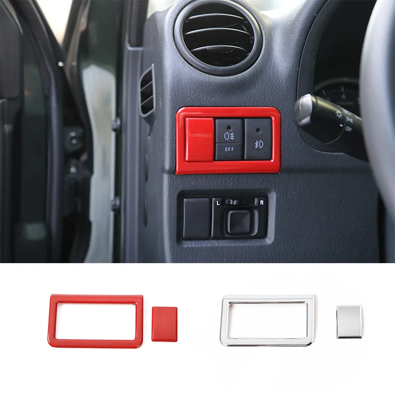 

SHINEKA Front Rear Fog Light Switch Decoration Parking Lamp Button Ring Frame Cover Sticker Trim Decoration For Suzuki Jimny