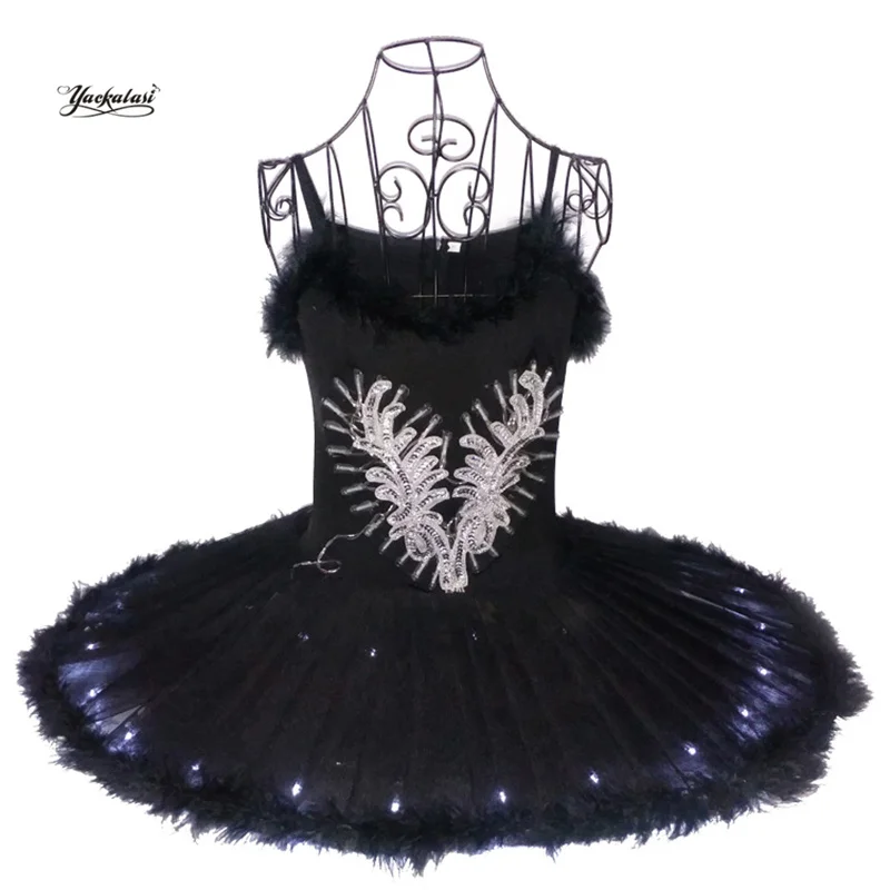 Preto ballet tutu saias led luz adulto