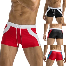 Мужская одежда для плавания, купальные костюмы, Шорты для плавания, шорты для плавания с карманами, мужские плавки для плавания, пляжные шорты для серфинга, купальный костюм#4JU05