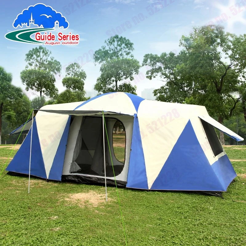 

8 10 12 Person 2 Bedroom 1 Living Room Huge Anti Rain Shelter Party Family Base Hiking Fishing Beach Relief Outdoor Camping Tent