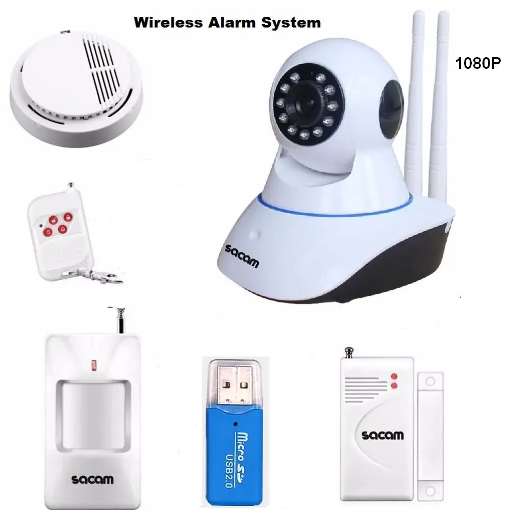 1080 P сигнализации камера комплект безопасности домашней беспроводной IP Wi-Fi камера HD охранной сигнализации anti-theft suite датчик двери