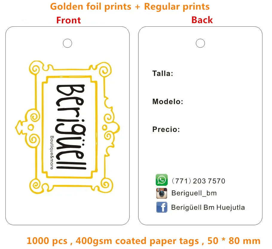 1000 шт заказ 400GSM матовый ламинированный бирки из мелованной бумаги с золотым подкладом и поворотная навесная этикетка 4,5*9,5 см