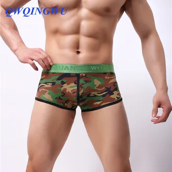 

Men's Boxers Sexy Men Underwear Male Underpants Camouflage Male Panties Polyester Shorts U Convex Pouch Boxers Trunk