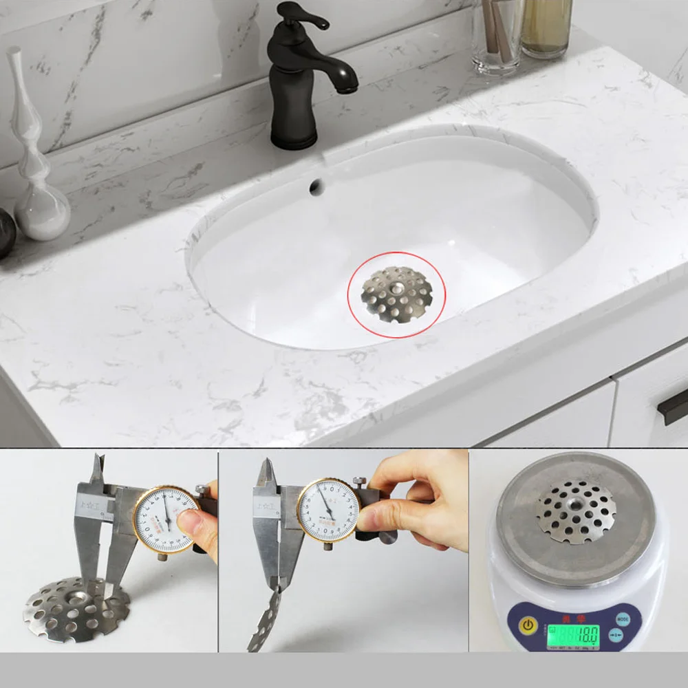 

Talea stainless Steel washing basin drain waste stopper round drain net mesh sink strainer catch hair garbages M0414N003