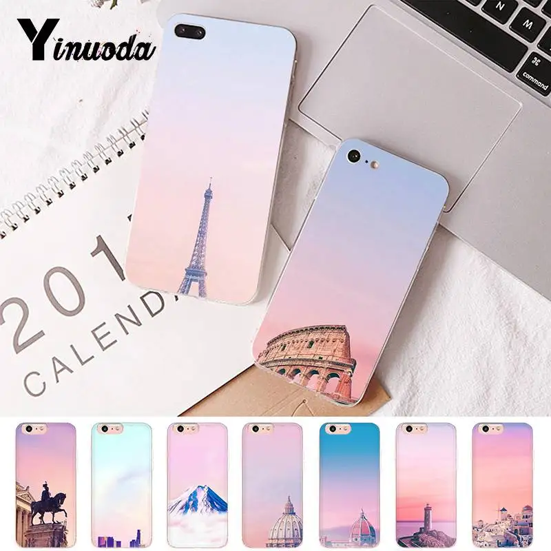 Чехол Yinuoda для iphone 7 чехол телефона с рисунком Эйфелевой башни Лувра снега гор