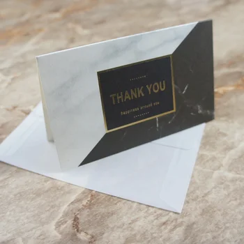 

multi-use 25pcs gold thank you marble Card with envelope Scrapbooking party invitation DIY Decor gift party card