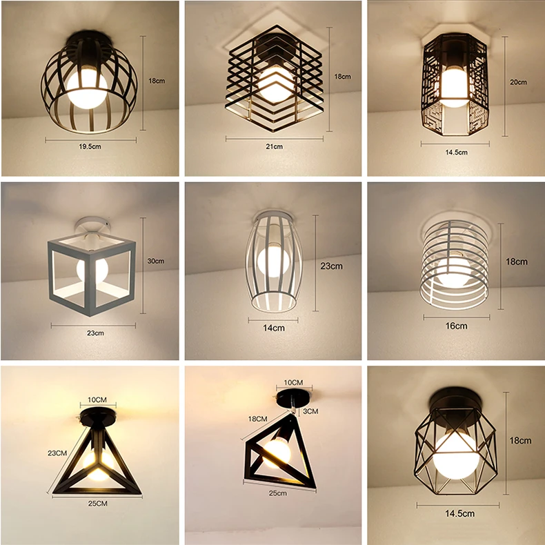 Luzes de Teto Gaiola do Vintage Lâmpada do Teto Moderno Plafondlamp Casa Iluminação Sala Estar Lampara Techo Suspensão Luminária E27 Led 11 Luzes de teto