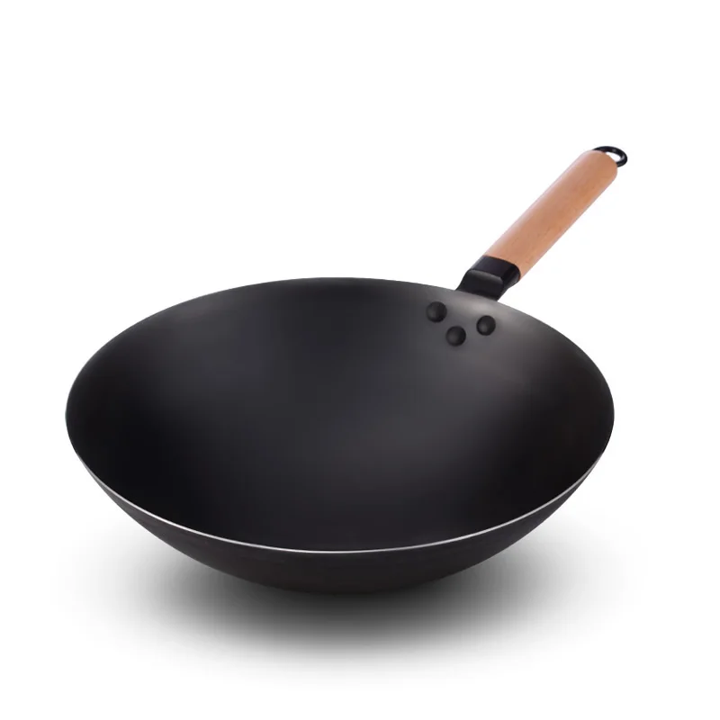 

Hot Sell Cast Iron Wok Cooking Pot No Coating Traditional Handmade Wok Old-fashioned Iron Pan Without Coating