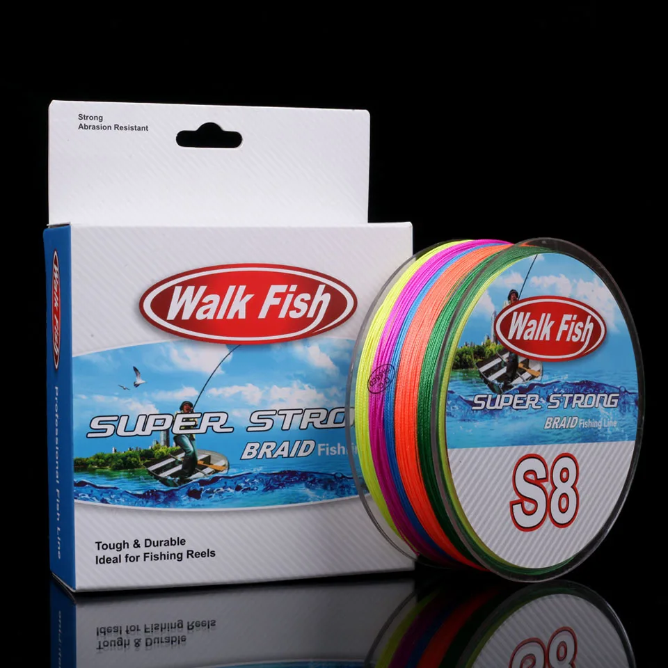 comprar CAMINHADA de PEIXE 500 m 8 Vertente Trança Corda Linha de Pesca Forte Super Suave 100% PE Trançado Linhas De Pesca Multifilamento com caixa