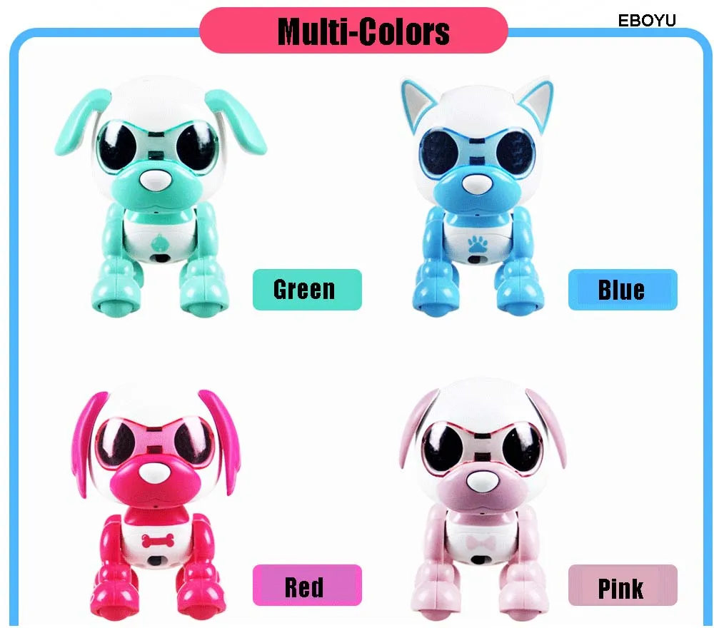 EBOYU Cute Smart Dog UInteractive Smart Puppy Robot Dog со светодиодный звуком и глазами