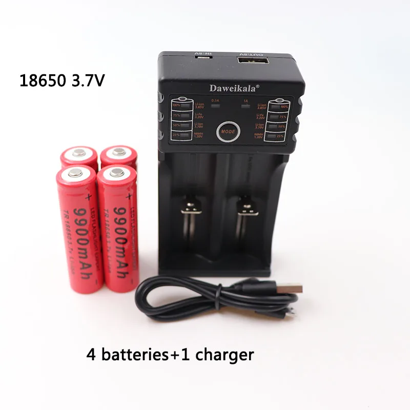 18650 аккумулятор 3,7 V 9900 mAh DAA201 зарядное устройство 1,2 V 3,7 V 3,2 3,85 V AA/AAA 18650 26650 14500 NiMH литиевая батарея smart зарядки - Цвет: 4PCS