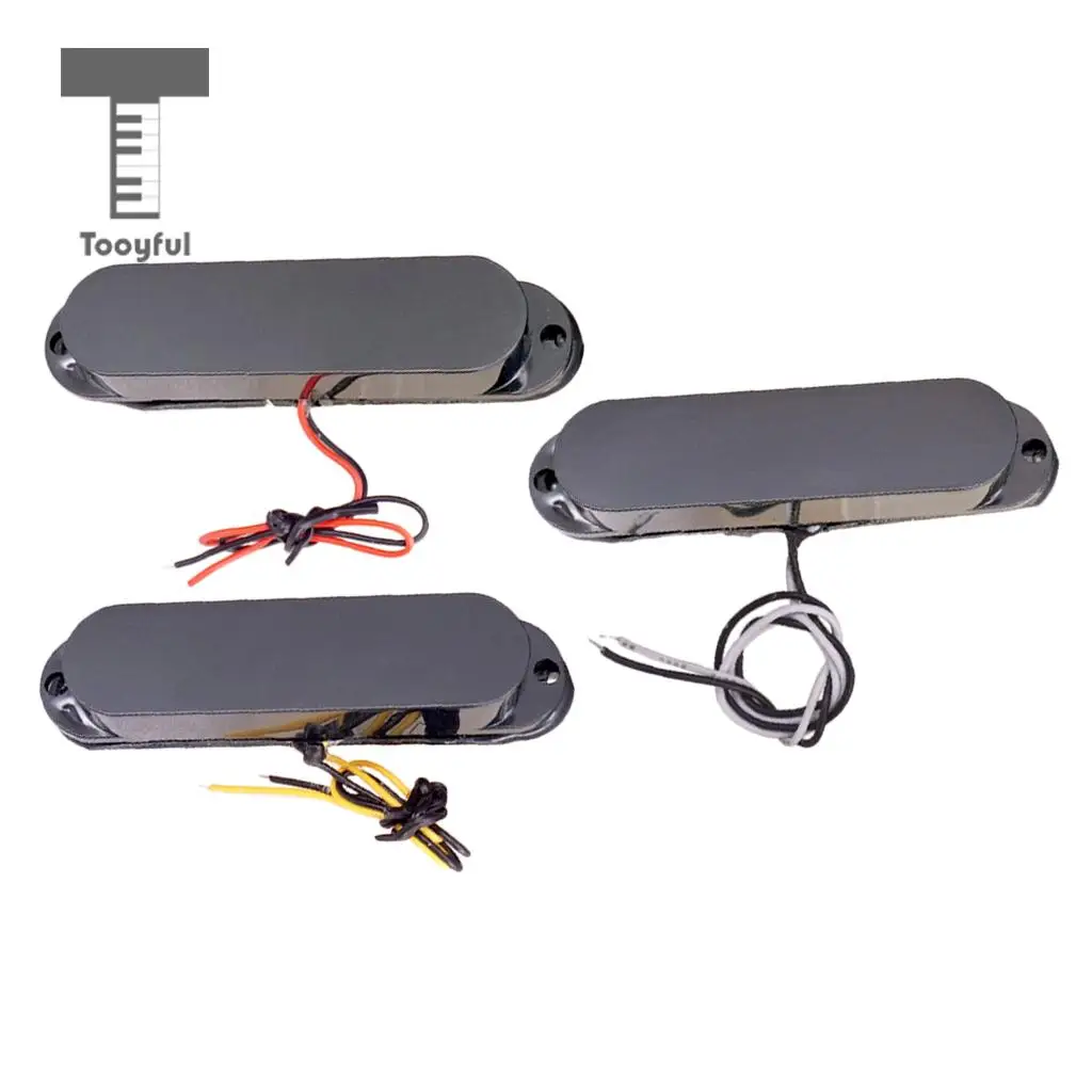 Tooyful 3 Pieces Closed Guitar No Holes Cover Single Coil Pickup for Strat Electric Guitar Parts