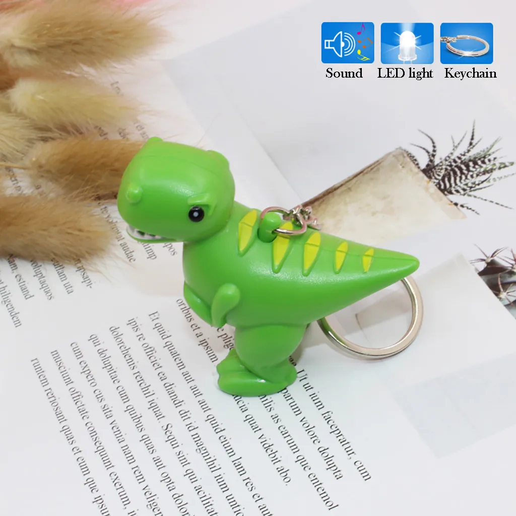

2019 NEW Arrival Dinosaur Animal Sound LED Light Lamp Flashlight Keyring Key Chain Kids Gift Toy kids toys Dropshipping#XP30