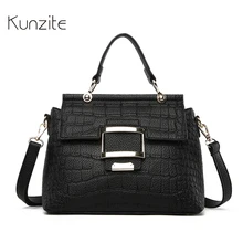KUNZITE роскошные кожаные сумки женские сумки модные дизайнерские Маленькие Ручные Портативные сумки повседневные сумки аллигатора сумка-мессенджер