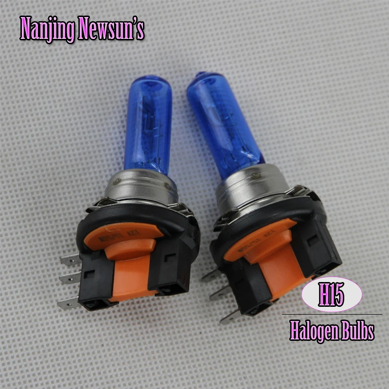 

2PCs H15 PGJ23t-1 64176 12580 65/55W Halogen Bulb 6500K Headlight Lamp Blue Globes High/Low Beam Universal For Car Motorcycle