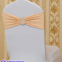 Цвета шампанского в продаже стулья с круглые пряжки для накидка на стул из спандекса лента лайкра пояс галстук-бабочка для свадьбы украшения