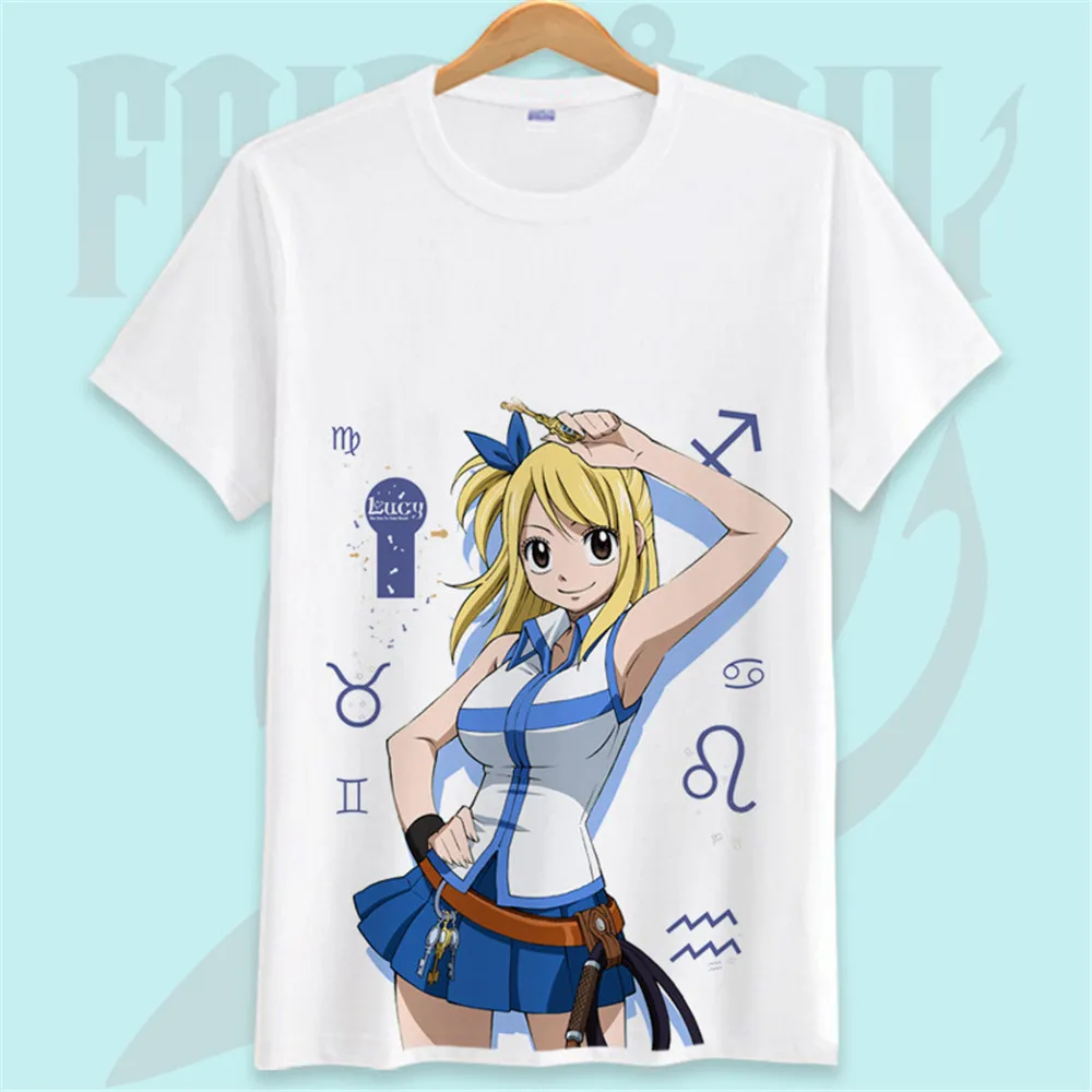 Cosplay&Ware [0]T-shirts Fairy Tail Cosplay T Shirt Black O-neck Short Sleeve Costumes Magical Tops Tees Adult Kid -Cosplay&Ware anime Shop