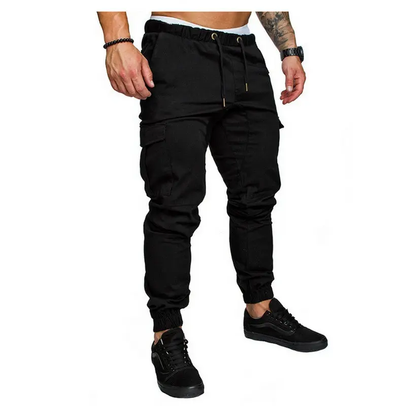  Men Pants 2018 New Fashion Brand Tooling pockets Joggers Pants Male Trousers Casual Mens Joggers So