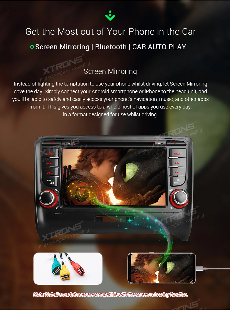 Excellent 7" Android 9.0 Pie OS Car DVD Multimedia Navigation GPS Radio for Audi TT MK2 (8J) 2006-2014 with Car Play Function Support 10