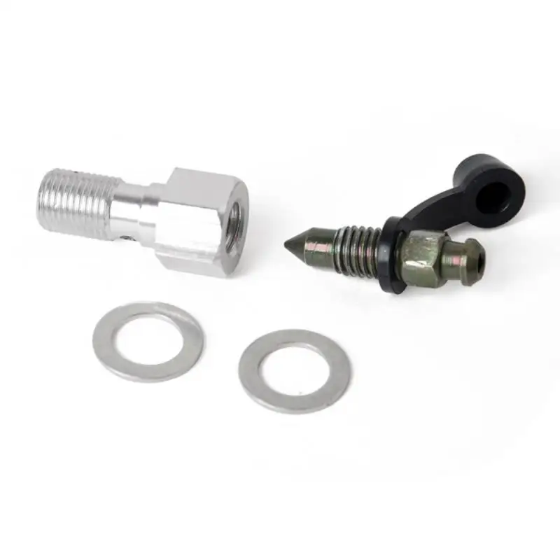 MAYITR Motorcycle M10 x 1.25mm Steel Brake Caliper Bleed Screw/Nipple with Banjo Bolt Universal for Motorbike