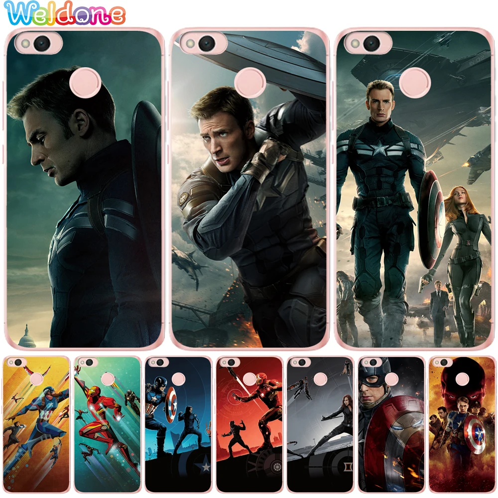 

Marvel Avengers Captain America Phone Case For Xiaomi Mi5X Mi a1 a2 8 9 Mi6X Redmi 6 6A 4A Note 4X 5A 6 Etui case Cover