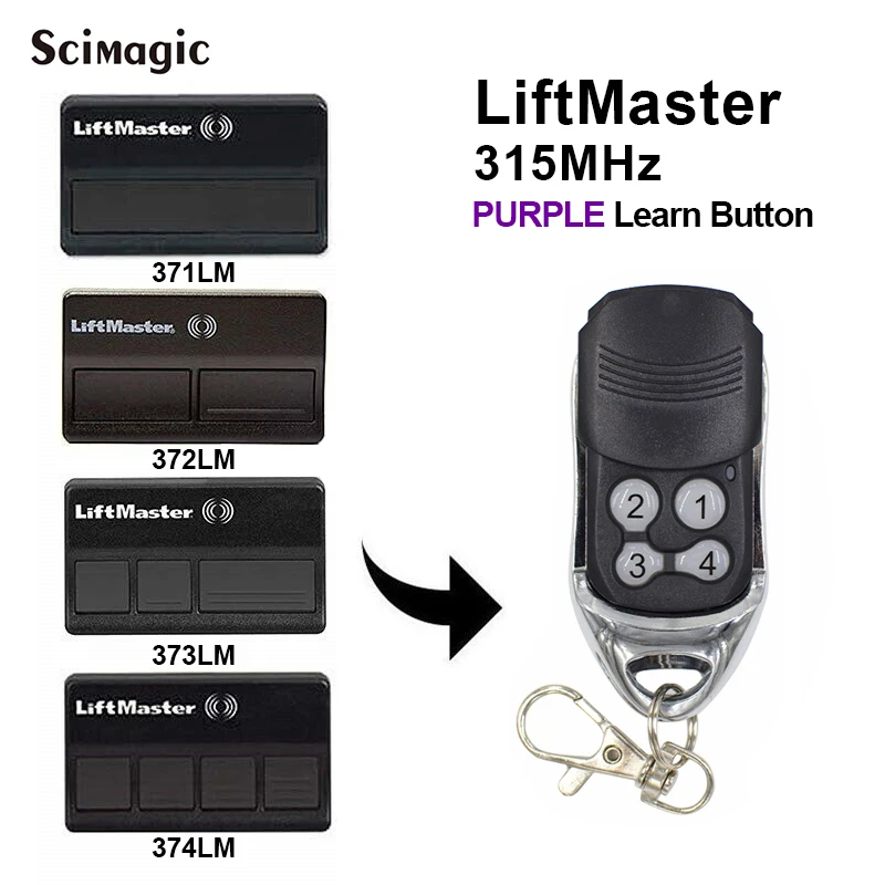 373LM Keychain Garage Door Remote for Liftmaster 371LM 
