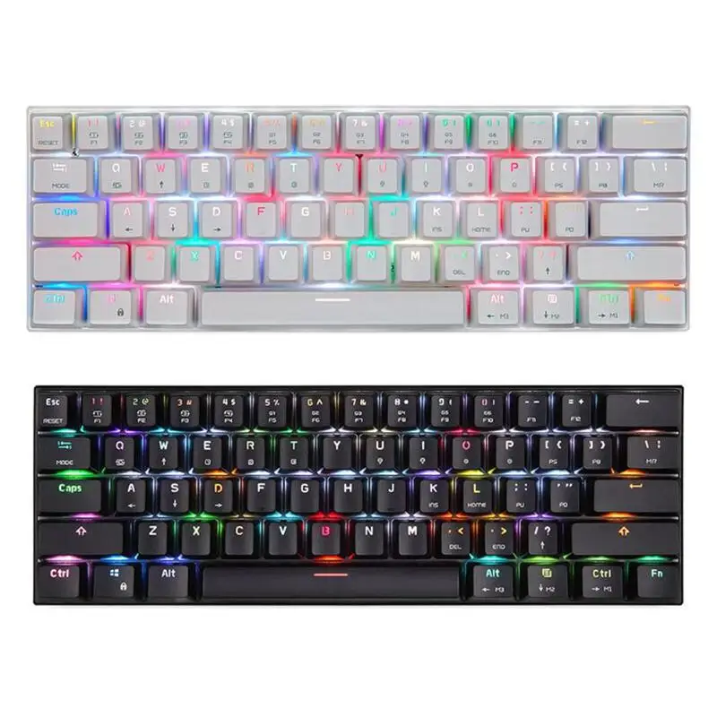 

Motospeed CK62 61 Keys RGB Mechanical Keyboard USB Wired+ Bluetooth Wireless support Multiple Devices Switching for Computer PC