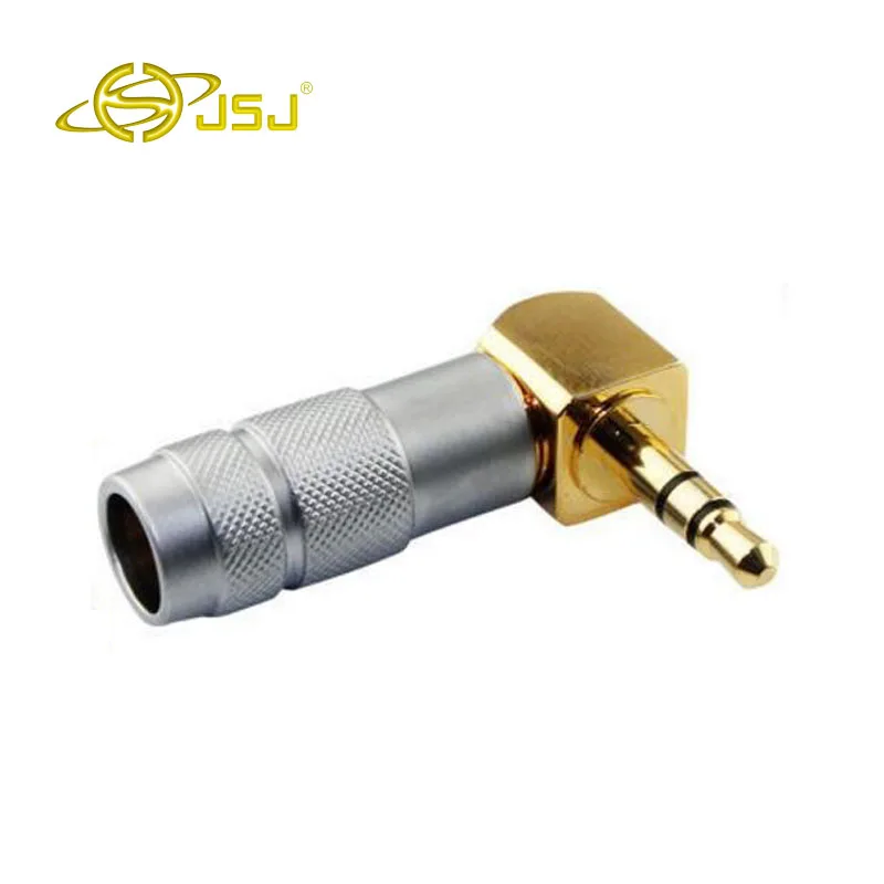 JSJ 3.5MM Bend Headphone Plug Pure Copper Gilded Computer 3.5mm Audio Cable Plug Free Shipping