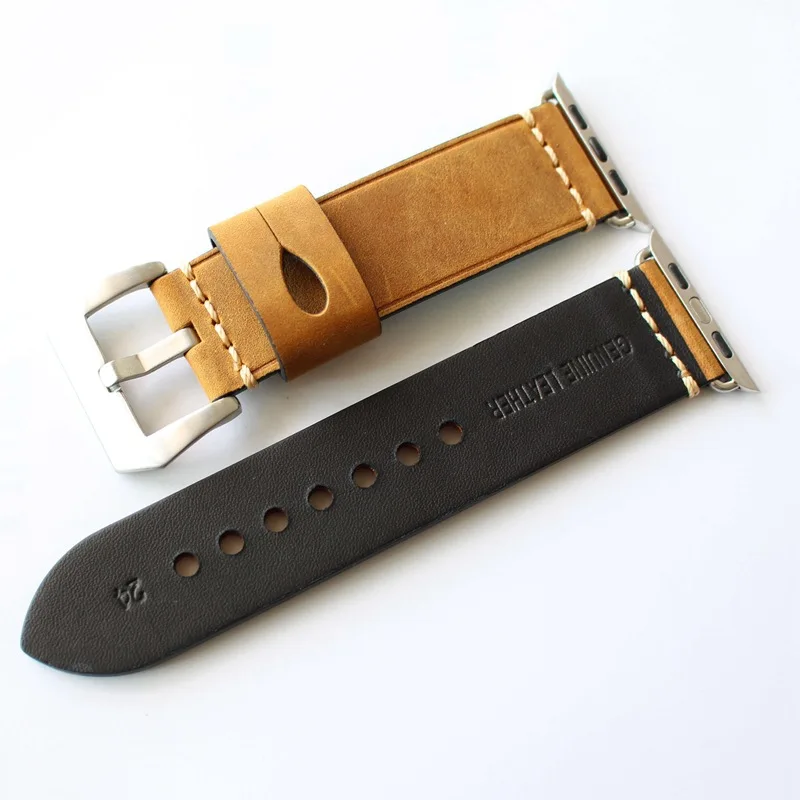 Ремешок Onthelevel из натуральной кожи Crazy для Apple Watch красный/серый/зеленый/коричневый