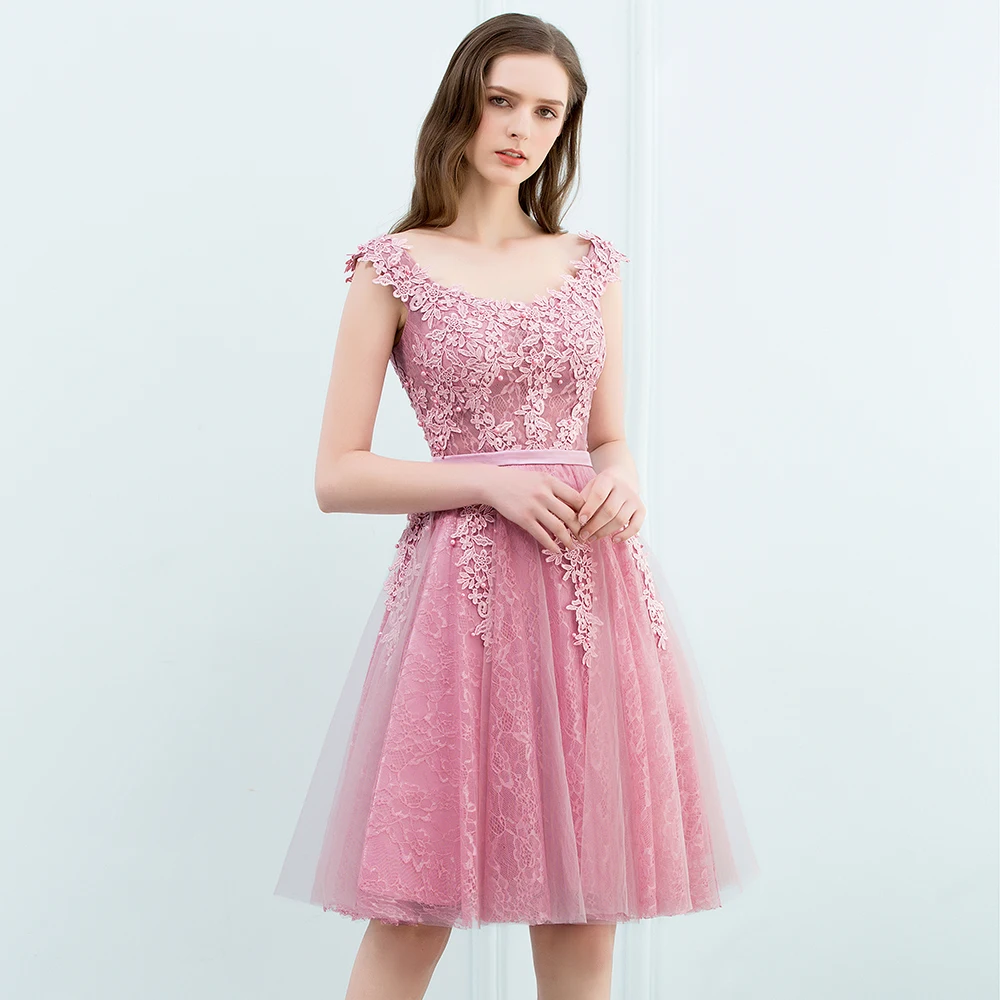 Бордовый розовый тюль короткое платье для подружки невесты аппликация для свадьбы с жемчугом платье vestido