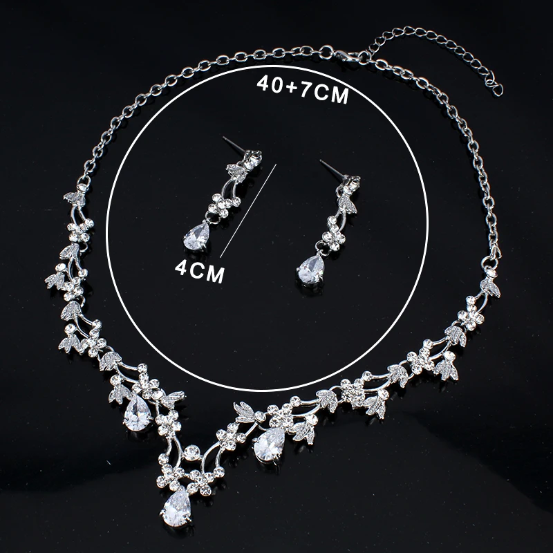 Weibang африканские ювелирные изделия серебряный цвет набор украшений для женщин брак ожерелье серьги Свадебные украшения подарок для девочки