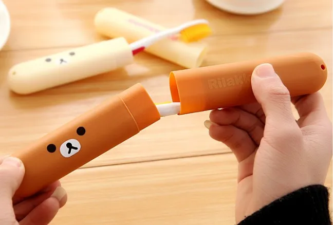 

1PC Cute Toothbrush Box Bath Product Protect Toothbrush Case Holder Camping Portable Cover Travel Hiking Storage Box JE 0648
