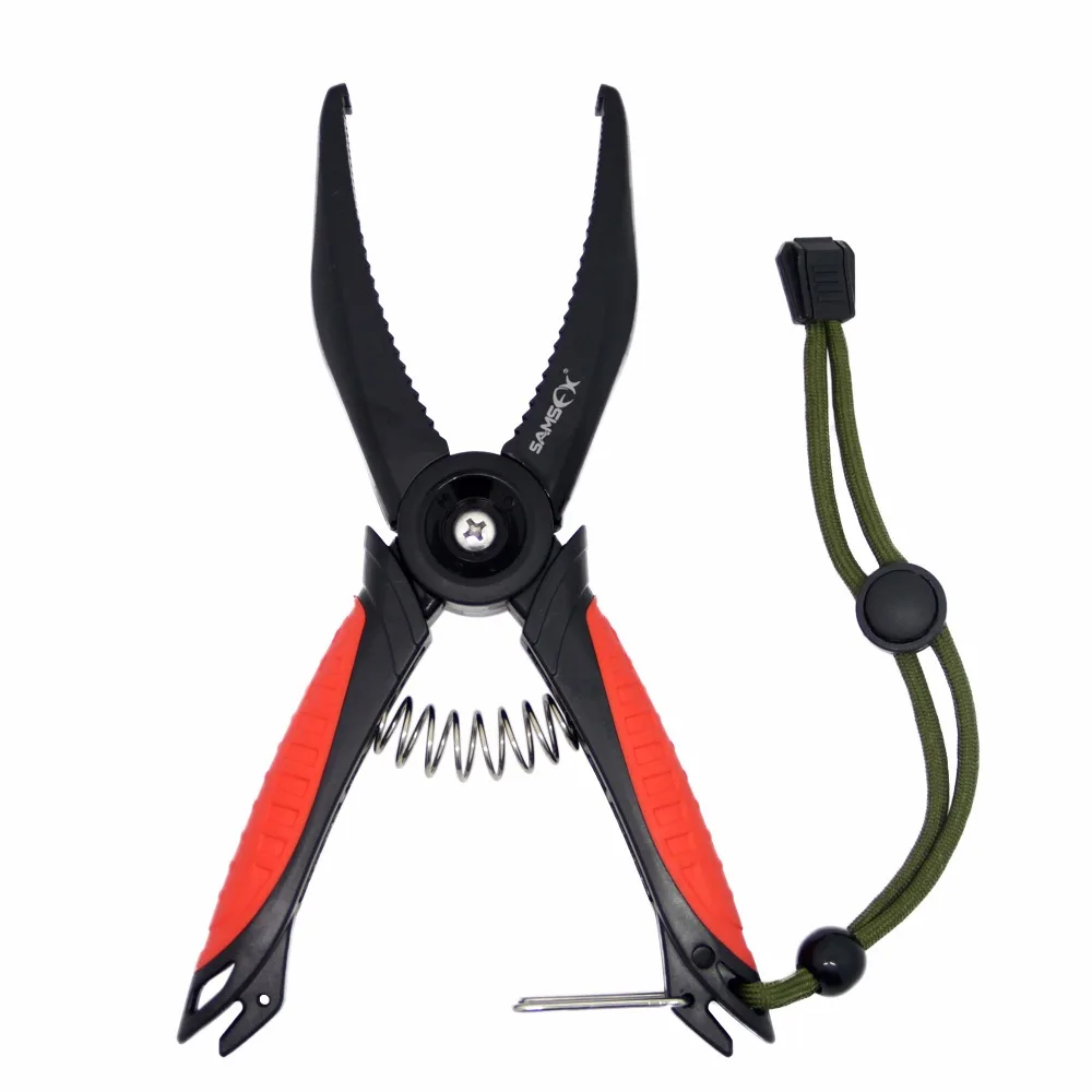 

SAMSFX ABS Floating Fish Lip Grip Gripper Gear Tool Fishing Pliers Saltwater with Paracord Lanyard 8" Heavy Duty Fish Holder