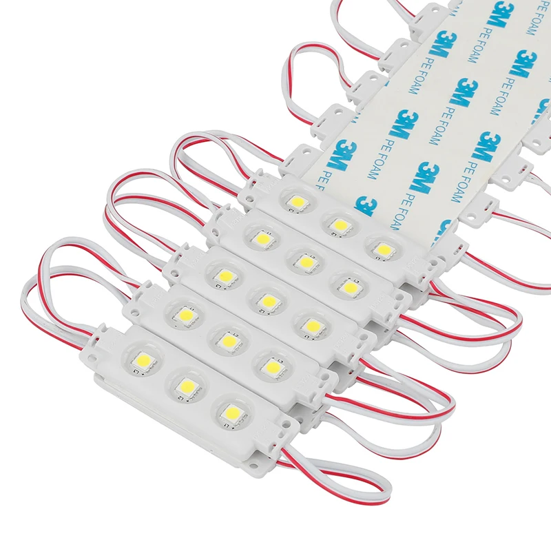 20 шт. 5050 SMD DC12V впрыск 3 светодиода модуль белый 0 72 Вт Водонепроницаемый