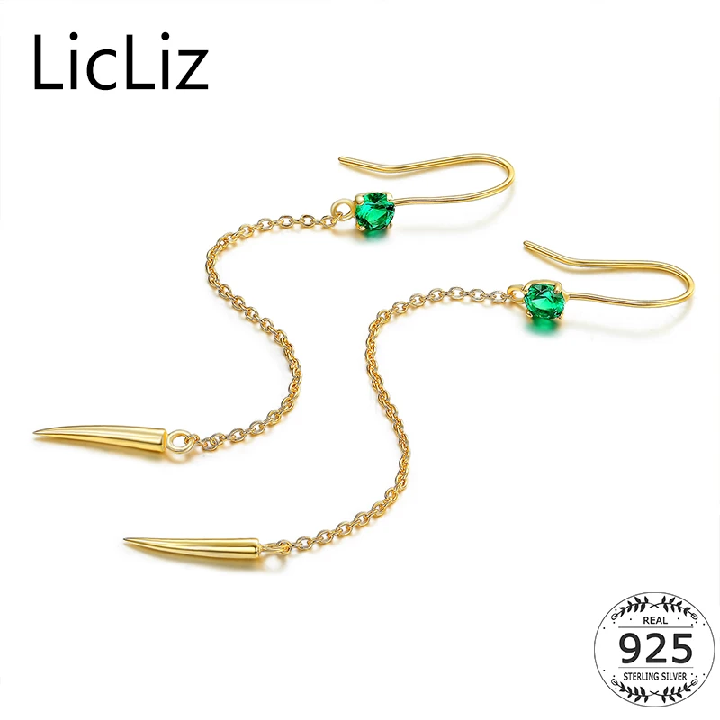 Женские серьги из серебра 925 пробы с Зелеными камнями|ear hook earrings|ear earringsear chain earrings |